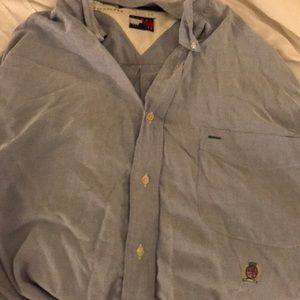 Long sleeve Tommy Hilfiger button down shirt.
